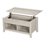 Lift Top Coffee Table with Hidden Storage Compartment Open Shelf