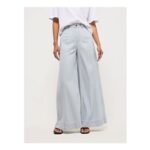Light Wash Palazzo Trousers