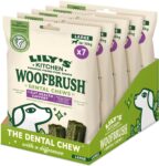 Lilys Kitchen Woofbrush Gut Health Support Large Dental Dog Chew, Adult Dog 5xPacks(329g), Grain-free Recipe, With Natural Ingredients, for Large Dogs