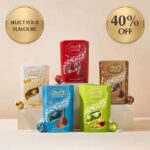 Lindt LINDOR Build Your Own Chocolate Box Selection 5x200g 16 Different Flavours Including Pistachio/Raspberry & Cream/Shortbread & Others