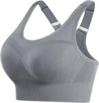 Litherday Womens Sports Bra Max Control Solid High Impact Wirefree Sports Bras for Women Removable Padding Yoga Gym Running Crop Top