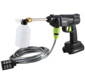 Living and Home Black Electric Cordless Handheld Pressure Washer with 2 Batteries and 5m Hose Using Code