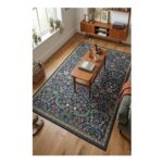 Living and Home Washable Floral Rug with Non-Slip Backing