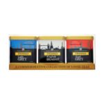 London Skyline Red, White and Blue Caddies 3 X 100g Loose Tea