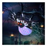 Long Halloween Inflatable Spider Blow-up Outdoor LED Garden Display