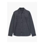 Long Sleeve Diagonal Stripe Jersey Monochrome Overshirt