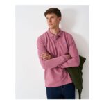 Long Sleeve Pique Polo Shirt in Pink