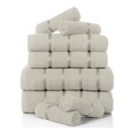 Luxury 8-Pack Towels Set, 100% Egyptian Cotton, 450 GSM, Cream