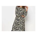 M& Co Black Animal Print Smock Dress