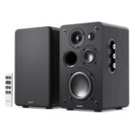 MAJORITY D100X Active Bookshelf 100W Speakers, Bluetooth 5.3, USB, AUX, HDMI ARC, Optical, Phono 3YR Warranty – Sold By iZilla/FBA W/Voucher