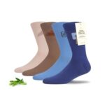 MAKABO Mens Bamboo Seamless Dress Socks, 4 Pairs