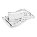 MALACASA Marble Grey Porcelain Rectangular Serving Trays Set of 3