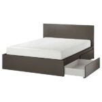 MALM Bed frame, high, w 2 storage boxes, dark grey £144, Double Black £184 (Other Colours & Sizes Available) Free Click & Collect