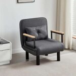 MCC Direct 4 in 1 Folding Single Sofa Bed Convertible Lounge Sleeper Chair Adjustable Backrest and 1 Tufted Cushion, (3 Colours) – W/coupon