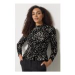 M&Co Heart Shirred Top
