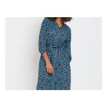 M&Co Navy Blue Daisy Floral Print Button through Dress