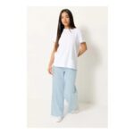 M&Co Petite Light Blue Wide Leg Joggers