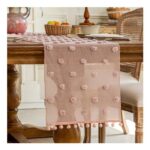MEIVINES Pink Cheesecloth Table Runner 35 X 180 Cm