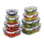 MFY Life 8-Pack Glass Meal Prep Containers Gray