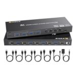 MLEEDA 4-Port HDMI KVM Switch, USB3.0, EDID Simulation, 4K60Hz/2K120Hz