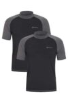MMountain Warehouse Mens Rash Vest 2-Pack , with sun protection UPF 50, Quick drying ( XXS – 3XL ) – with code free delivery