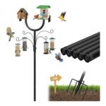 MQHUAYU Adjustable Bird Feeder Pole with Stake & Hooks