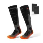 MRAWARM Rechargeable Heated Socks for Men and Women (Black/Grey)