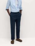 M&S Mens Loose Tapered Fit Lightweight Trousers Navy ( S to XL ) / Sand ( S or M ) Free C&C