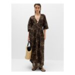 M&S Pure Cotton Printed V-Neck Sheer Kaftan