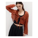 M&S Textured V-Neck Tie Front Cardigan