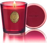 M&SENSE Scented Candles 260g Red Camellia Natural Soy Wax Candles 55 Hours Long Burning Time, Perfect Christmas Gifts for Women and Men