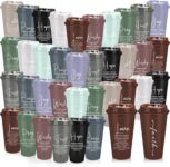 MSYU 40 Pack Christian Coffee Cups with Lids, 470ml Reusable Plastic Tumblers with Double Sided Bible Verses, Bulk Religious Gifts for Women Men, Church, Christening & Sunday School