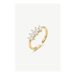 MUCHV Adjustable Ring with Marquise Crystal Crown