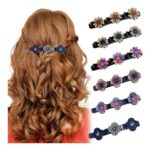 MUNSKT 6Pcs Sparkling Crystal Rhinestone Braided Hair Clips