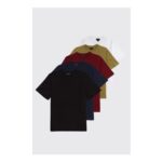 Man 5 Pack Essential Regular Fit T Shirt