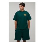 Man Oversized Embroidered Monte Carlo T-Shirt & Baggy Short Set