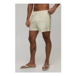 Man Stripe Short Length Swim Short