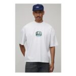 Man White Oversize Boxy Palm Springs Print T-Shirt Tracksuit