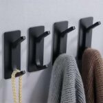 Matte Black Self Adhesive Towel Hooks No Nail Stainless Steel 6kg 4 Pack – Sold by TKLake / FBA