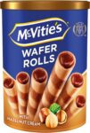 McVities Wafer Rolls with Hazelnut Cream Filling, 170 g (Pack of 1)