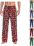 MenS Christmas Pyjama Bottoms Checkered Pj Mens Pants Wide Leg Trousers