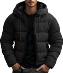 Mens Coats Hooded Padded Jacket Thick Insulated Outerwear Full Zip Clothing