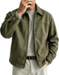 Mens Faux Suede Jacket Full Zip Jackets Turn Down Collar Coat