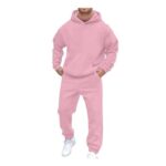 Mens Fleece Hooded Tracksuit Set 2-Piece Joggers