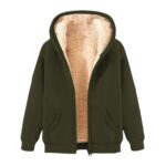 Mens Full-Zip Fleece Hoodie Coat, Teddy Bear Lined, Winter Warm