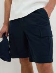Mens Navy Canvas Cargo Shorts