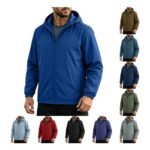 Mens Packable Waterproof Rain Jacket with Full Zip