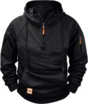Mens Quarter Zip Hoodie with Utility Pockets
