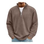 Mens Quarter Zip Thermal Jumper 3/4 Sleeve