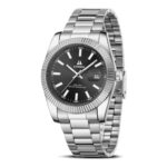 Mens Stainless Steel Waterproof Analog Quartz Dress Watch